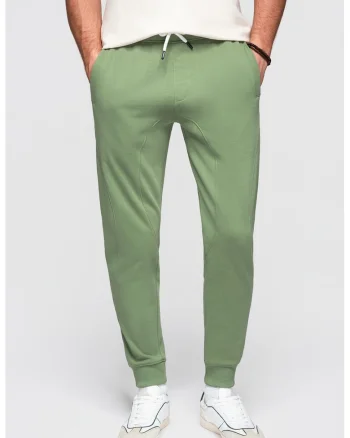Pantaloni de trening din bumbac cu snururi de ajustare, Verde deschis
