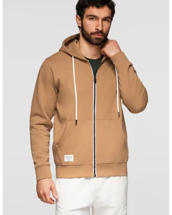 Hanorac regular fit cu buzunare, Maro camel