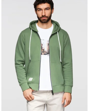 Hanorac regular fit cu buzunare, Verde