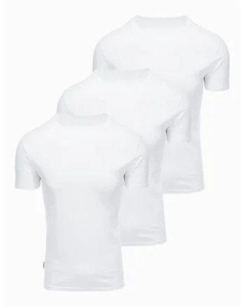 Set de tricouri regular fit din bumbac - 3 piese, Alb