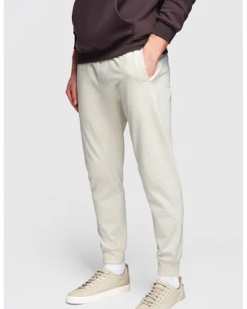 Pantaloni de trening din bumbac cu snururi de ajustare, Crem