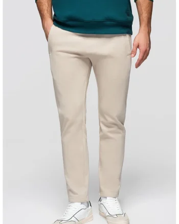 Pantaloni de trening din bumbac cu croiala conica Pabs, Grej