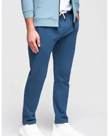 Pantaloni de trening din bumbac cu croiala conica Pabs, Albastru