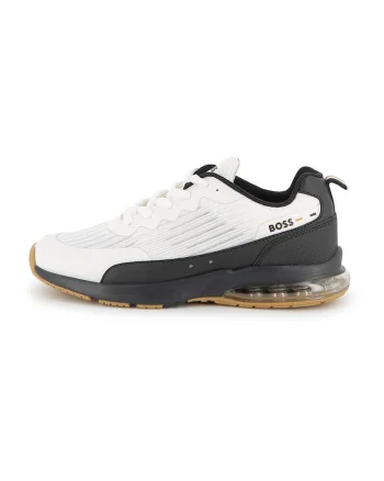 Pantofi sport low-cut cu garnituri de plasa, Alb/Negru