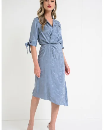 Rochie cu model paisley Sixtine, Albastru prafuit