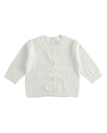 Cardigan tricot bebe baiat,  4.5220, Alb Nature