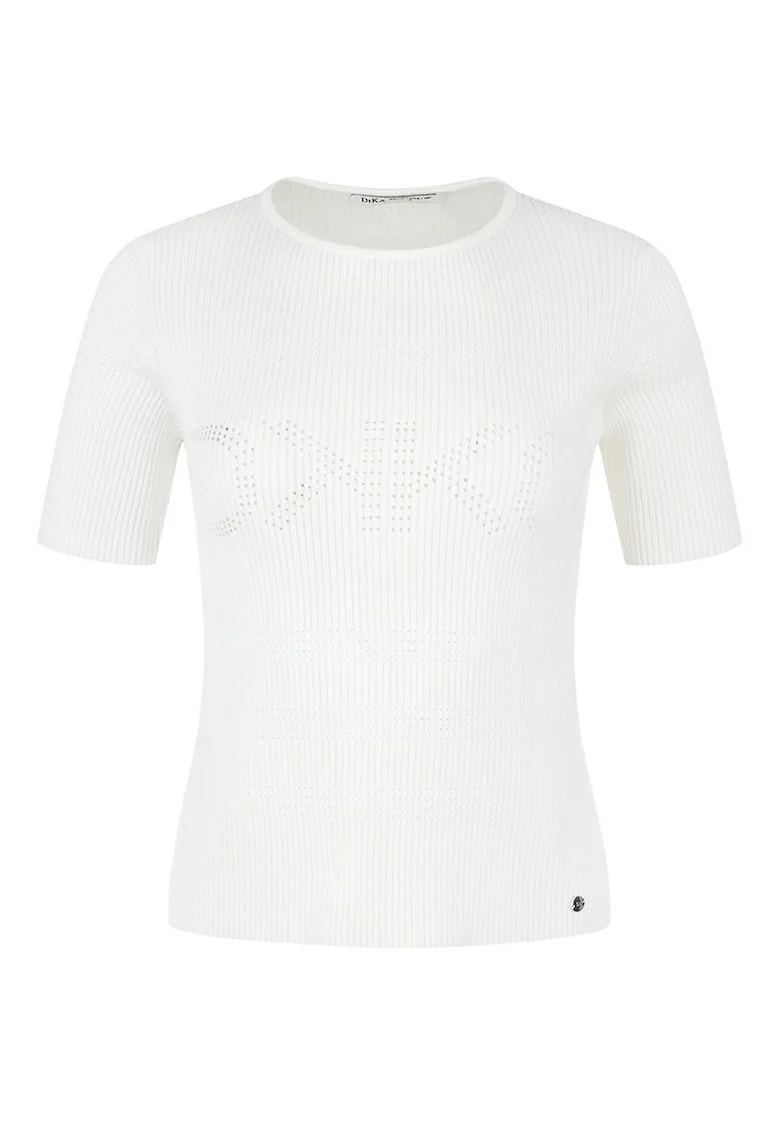 Tricou cu aspect ajurat si perforat