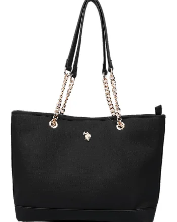 Geanta tote cu logo, Negru