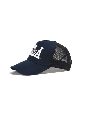 Sapca ajustabila unisex cu logo brodat, pentru baseball McCloud, Alb/Bleumarin
