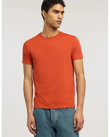 Tricou regular fit cu model uni, Portocaliu deschis