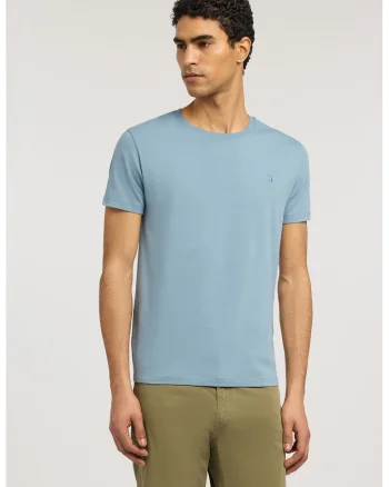 Tricou regular fit cu model uni, Albastru deschis