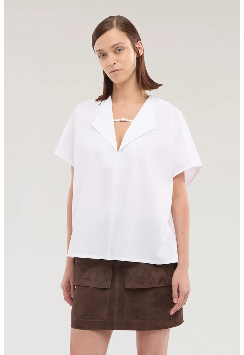 Bluza supradimensionata cu model uni, Alb