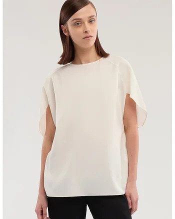 Bluza supradimensionata din lyocell, Alb optic