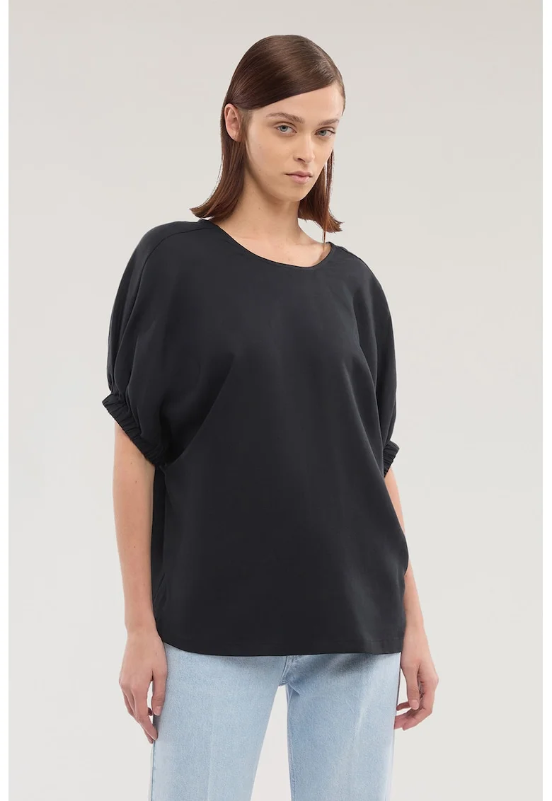 Bluza lejera din amestec de lyocell si in, Negru stins
