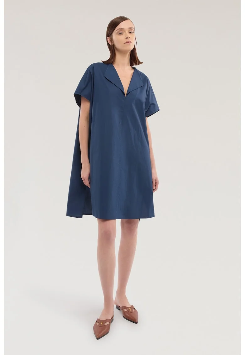 Rochie scurta lejera si asimetrica, Albastru oceanic