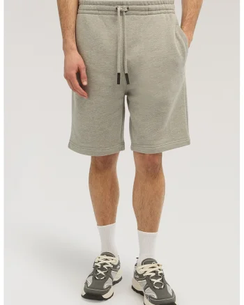 Pantaloni de trening scurti din amestec de bumbac, Maro taupe deschis