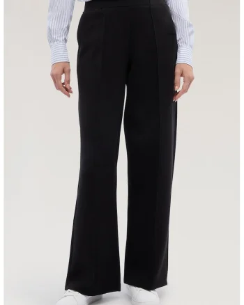 Pantaloni cu croiala ampla si talie elastica, Negru