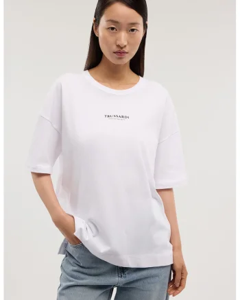 Tricou lejer din bumbac, Alb optic