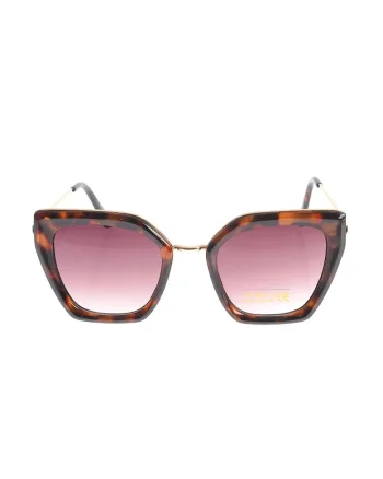 Ochelari de soare eleganti cu design cat eye si accente aurii