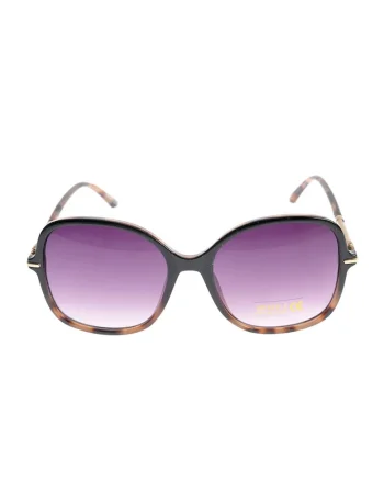 Ochelari de soare moderni cu design rotunjit si accente aurii