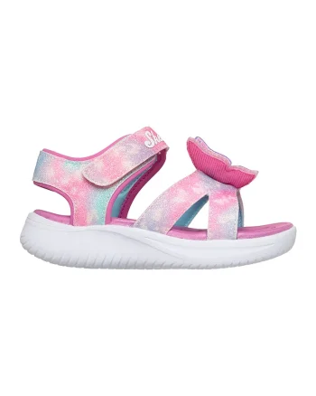 Sneakers, Sandale cu velcro Lights-Jumpsters, Albastru aquamarin/Roz deschis