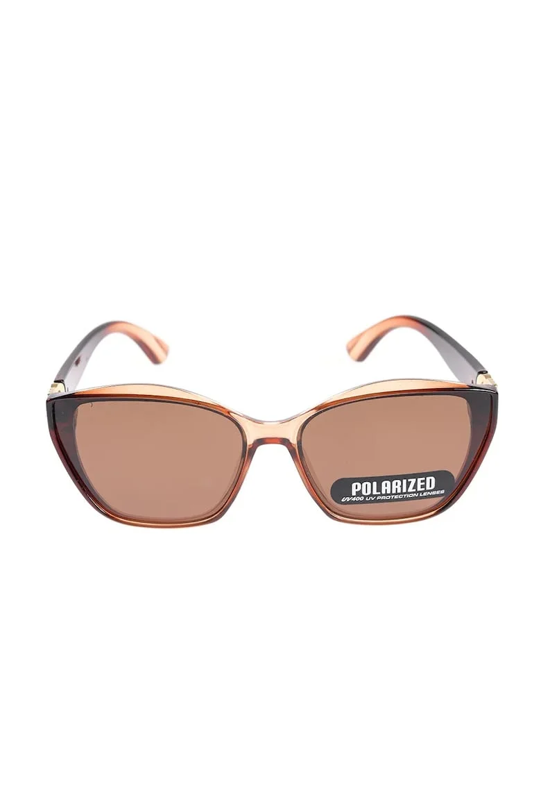 Ochelari de soare eleganti maro cu design cat eye