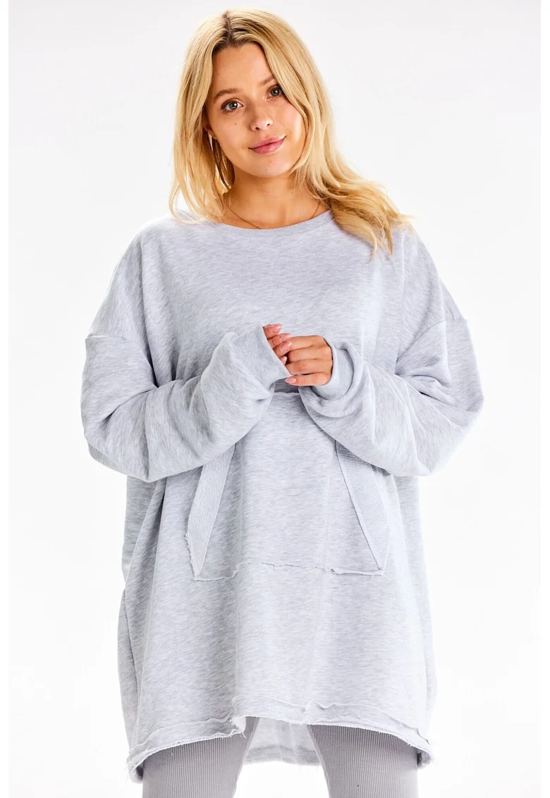 Rochie mini oversize cu buzunar,, Gri