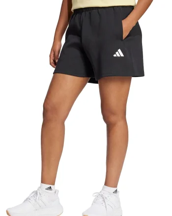 Pantaloni scurti cu talie elastica, Negru stins/Alb optic