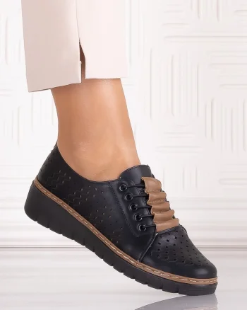 Pantofi dama casual Negrii din Piele Ecologica Tusami
