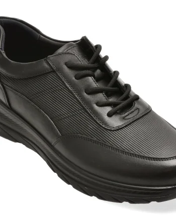 Pantofi sport OTTER negri, HT3, din piele naturala