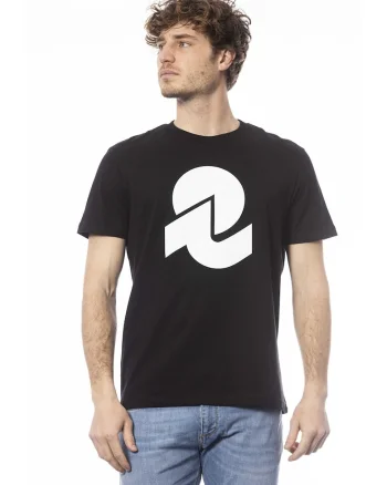Tricou de bumbac cu imprimeu logo, Negru