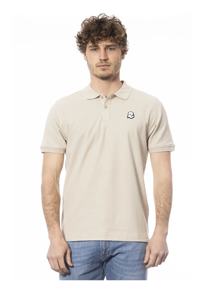 Tricou polo de bumbac pique, Bej