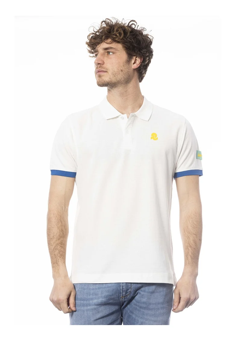 Tricou polo de bumbac, Alb
