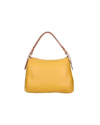 Geanta de piele cu bareta de umar si aspect texturat 24267