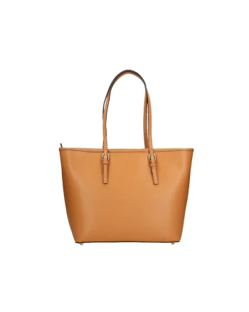 Geanta shopper din piele, Caramel
