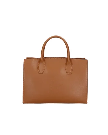 Geanta de piele cu etui detasabil cu fermoar, Caramel
