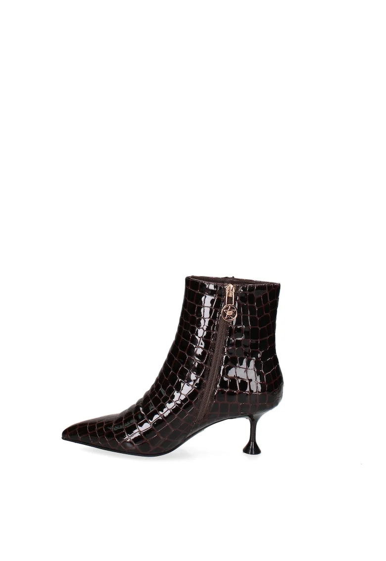 Botine din piele Arcana Nova, Maro inchis