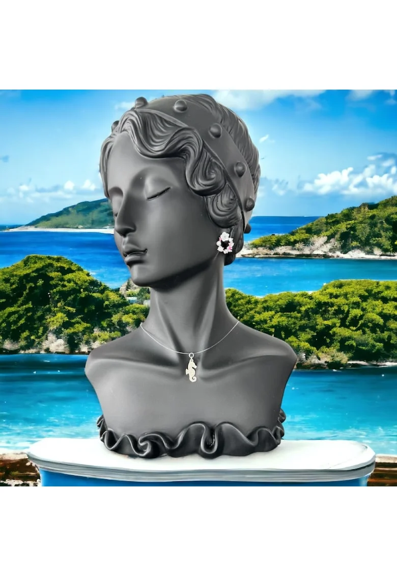 Colier fir transparent cu pandantiv calut de mare din argint 925