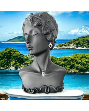 Colier fir transparent cu pandantiv calut de mare din argint 925