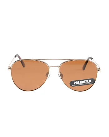 Ochelari de soare aviator cu lentile polarizate UV400, Auriu/Maro
