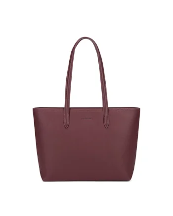 Geanta shopper de piele ecologica, Rosu inchis