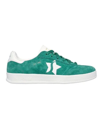 Pantofi sport din piele intoarsa cu garnitura din material sintetic Academy Court Charm, Alb/Verde persan