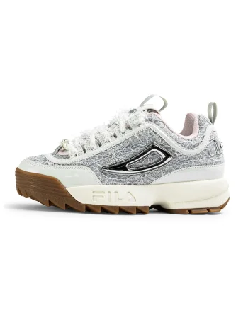 Pantofi sport cu piele intoarsa Disruptor, Alb murdar/Argintiu