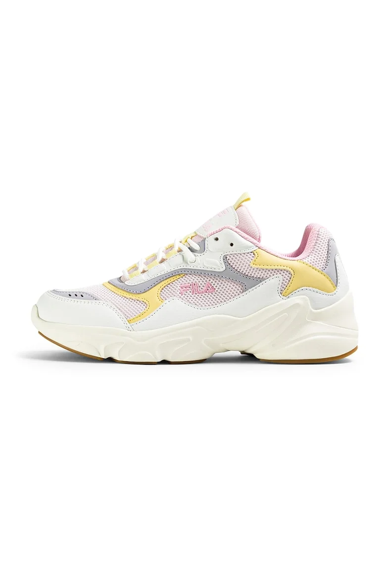 Pantofi sport cu garnituri din piele ecologica Collene CB, Alb murdar/Roz pal