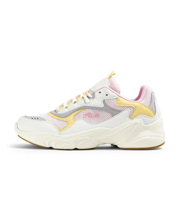 Pantofi sport cu garnituri din piele ecologica Collene CB, Alb murdar/Roz pal