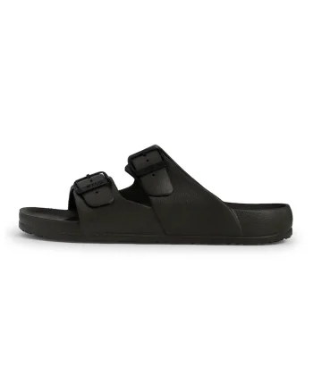 Papuci cu barete cu catarama Matero, Kaki inchis