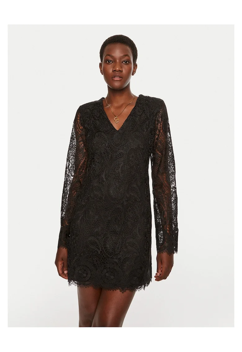 Rochie de cocktail,  fermoar, negru, poliester