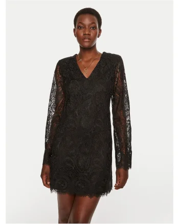 Rochie de cocktail,  fermoar, negru, poliester