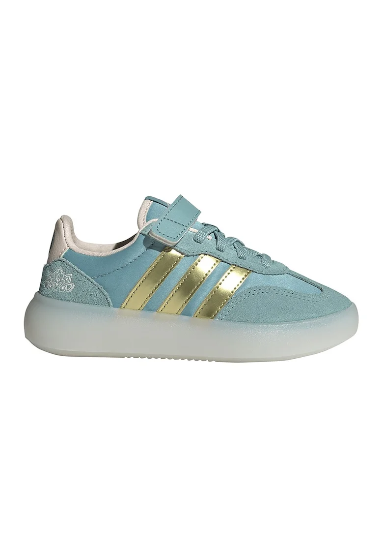 adidas Originals, Pantofi sport Barreda Decode din material textil cu garnituri din piele intoarsa, Auriu/Albastru glaciar