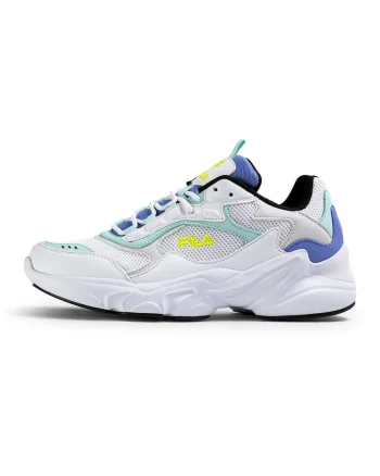 Pantofi sport cu garnituri din piele ecologica Collene CB, Alb/Verde pal/Albastru